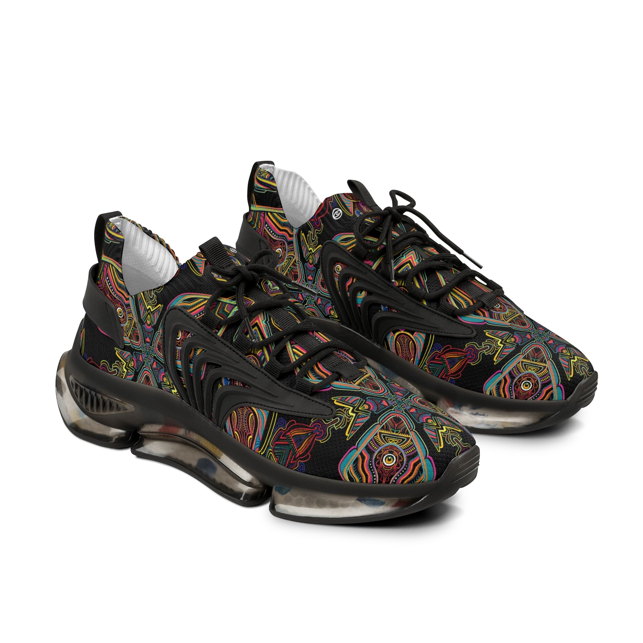Men's Mesh Sneakers — Kaleidoscope Abstract Pattern Athletic Shoes #ijg8843