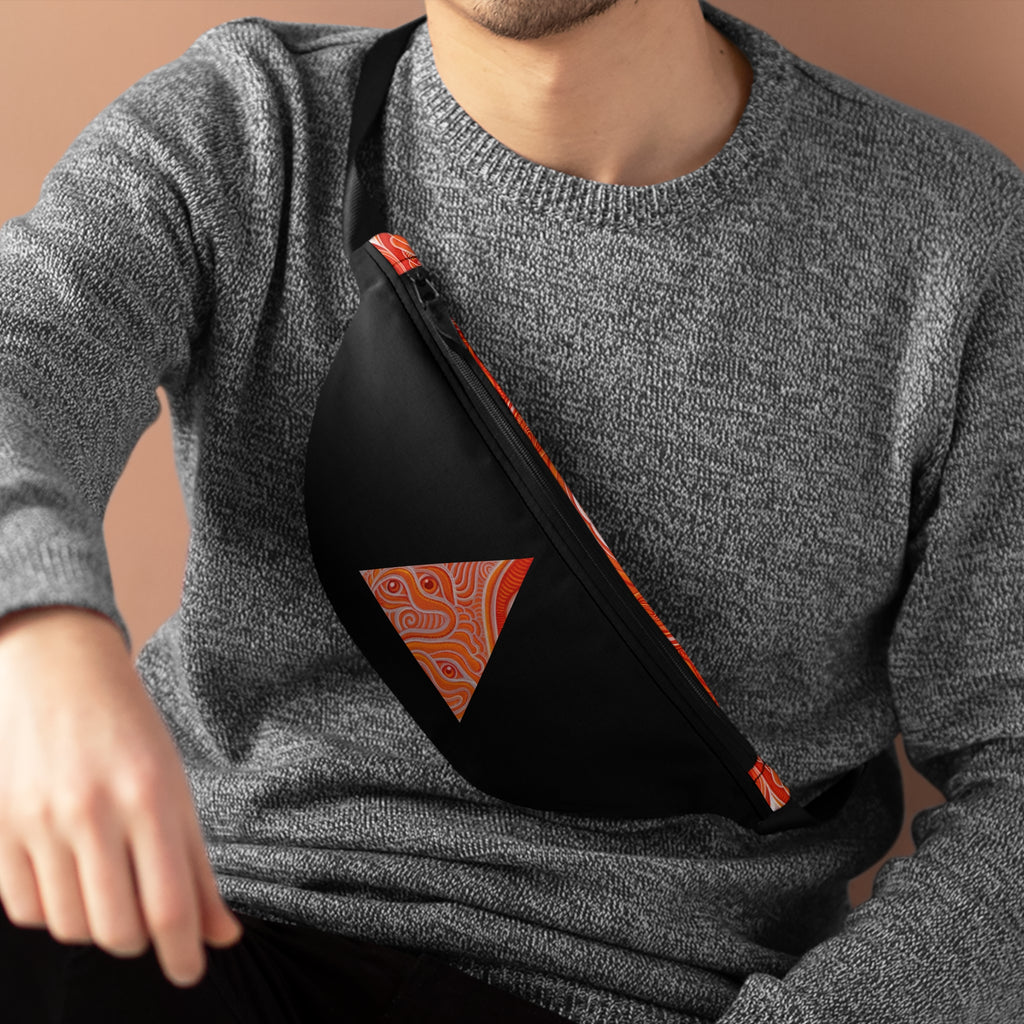 Fanny Pack — Tribal Orange Triangle Pattern Waist Bag #jgs0842