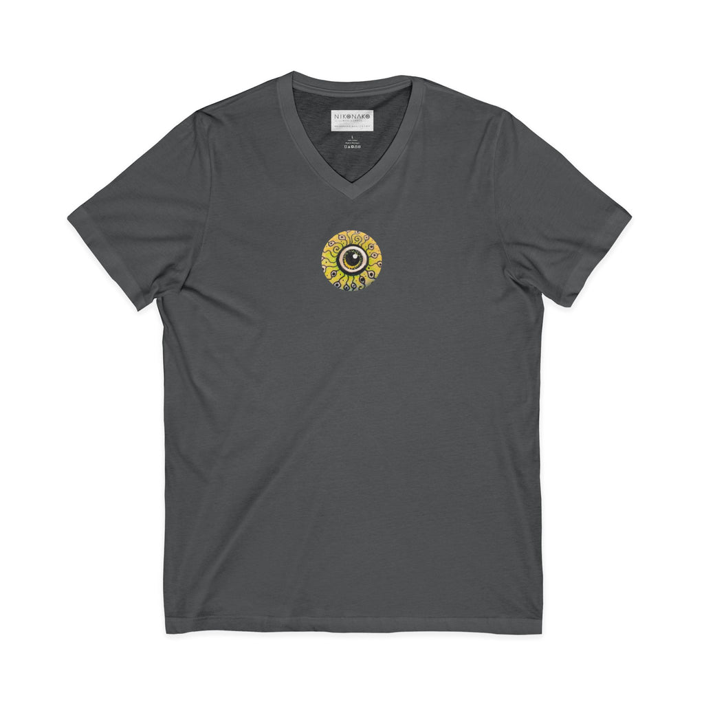 Sunflower Eye Pattern V-Neck Tee #k0833