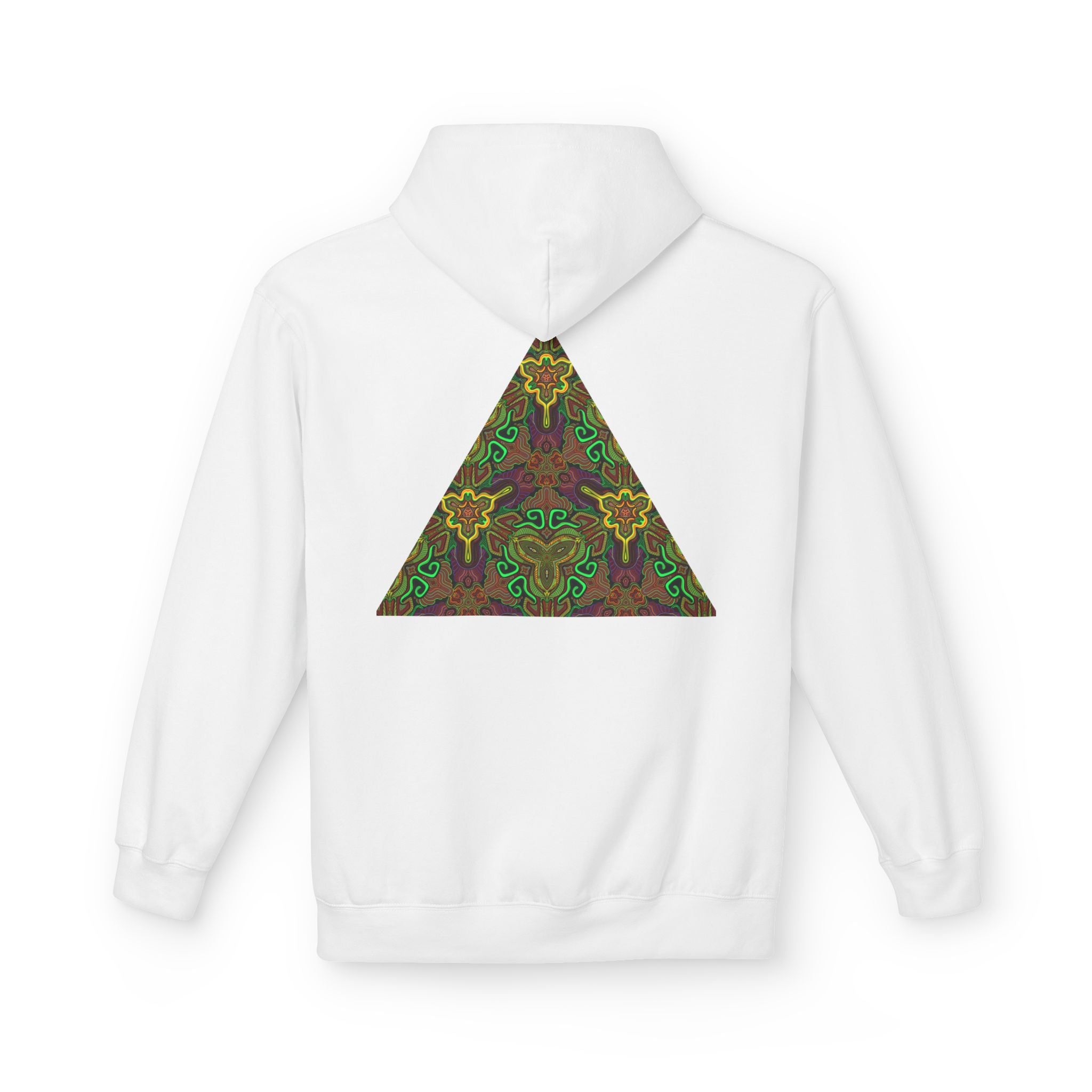 Tribal Kaleidoscope Symbol Hoodie | Geometric Triangle Back Print