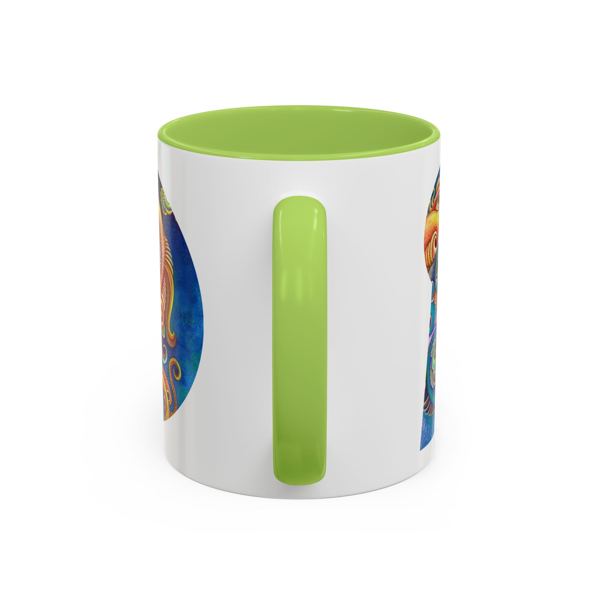Colorful Abstract Fish Circle Mug | Accent Coffee Mug