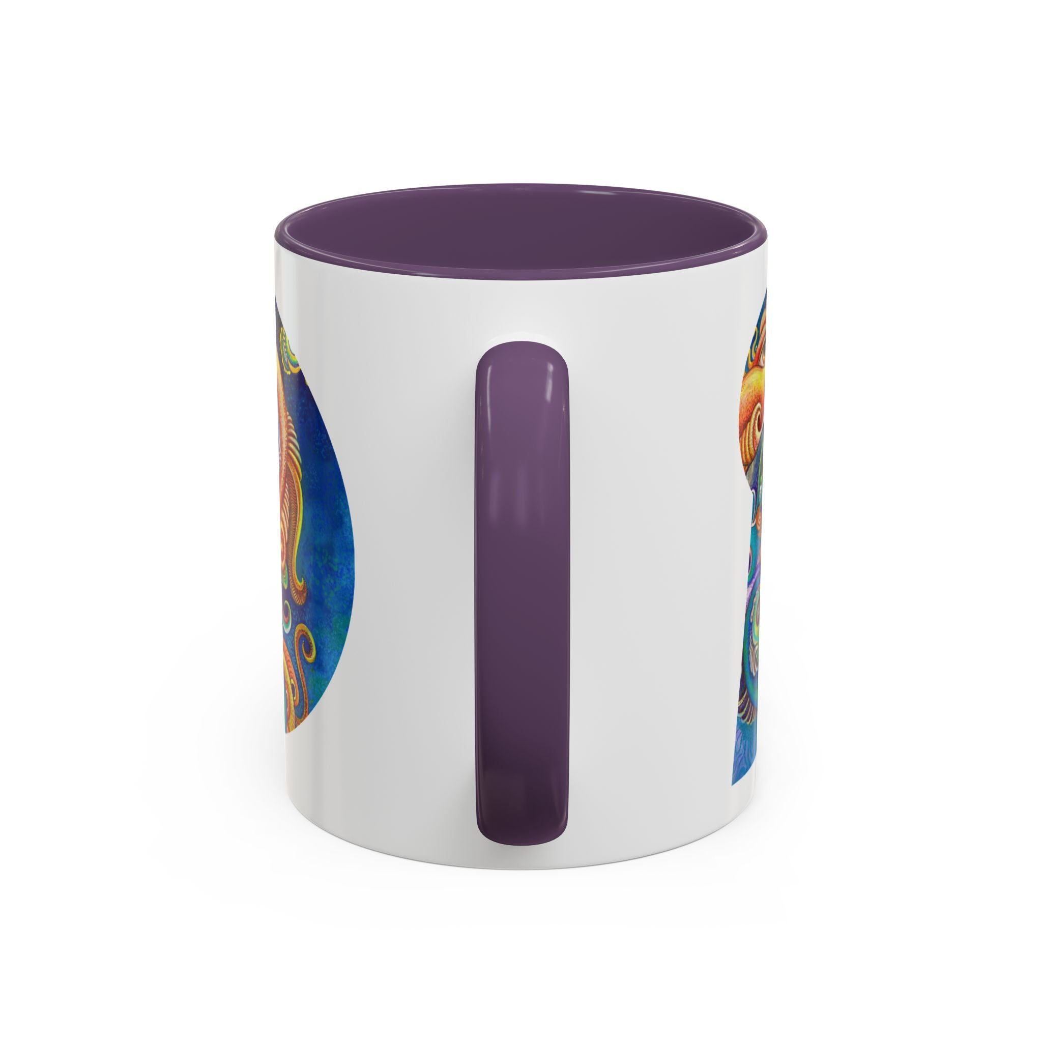 Colorful Abstract Fish Circle Mug | Accent Coffee Mug