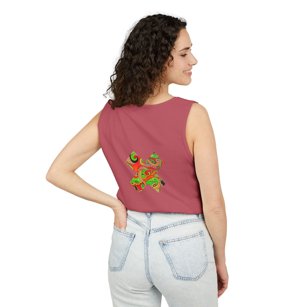 Psychedelic Paisley Cross Tank #t434567