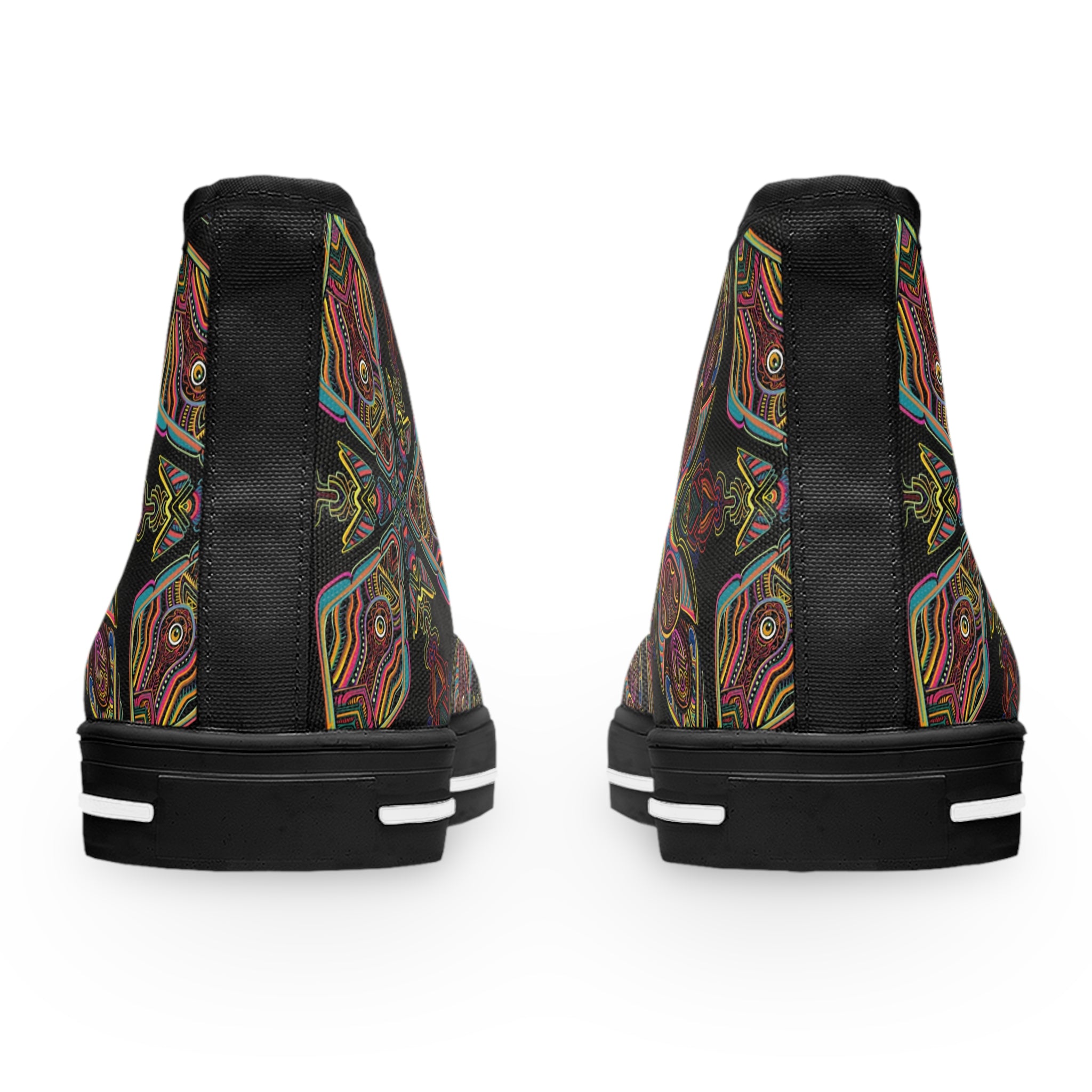 Women's High Top Sneakers — Bohemian Kaleidoscope Floral Pattern #hdd363598