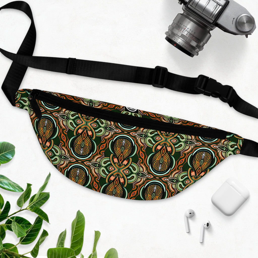 Boho Celtic Pattern Fanny Pack — Green Tribal Waist Bag #7h86468
