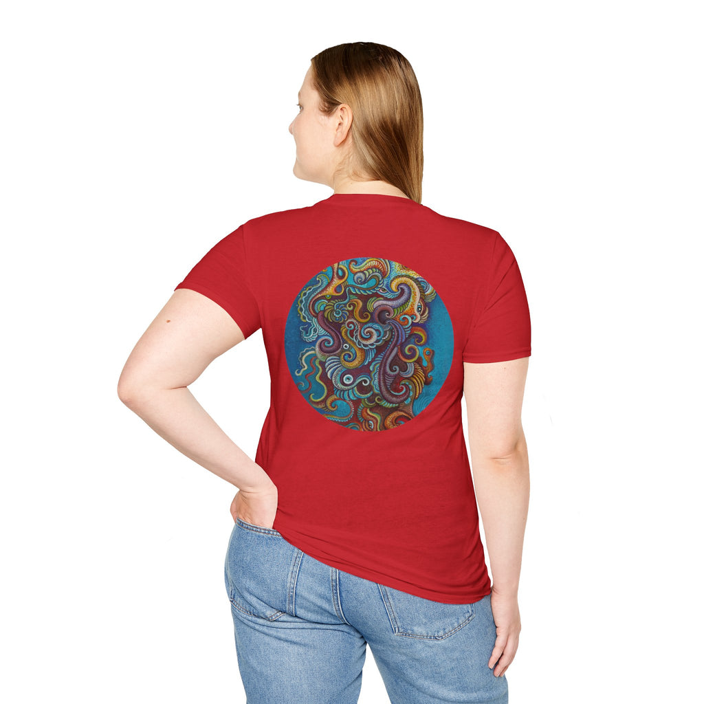 Psychedelic Keyhole T-Shirt — Colorful Swirl Art Tee #tsc8765