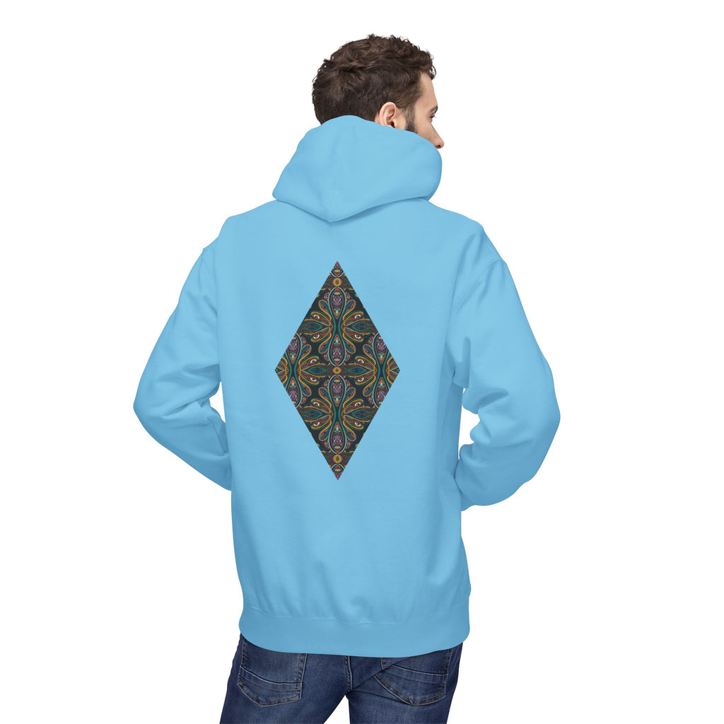 Geometric Mosaic Triangle Hoodie — Decorative Pattern Pullover #i865678