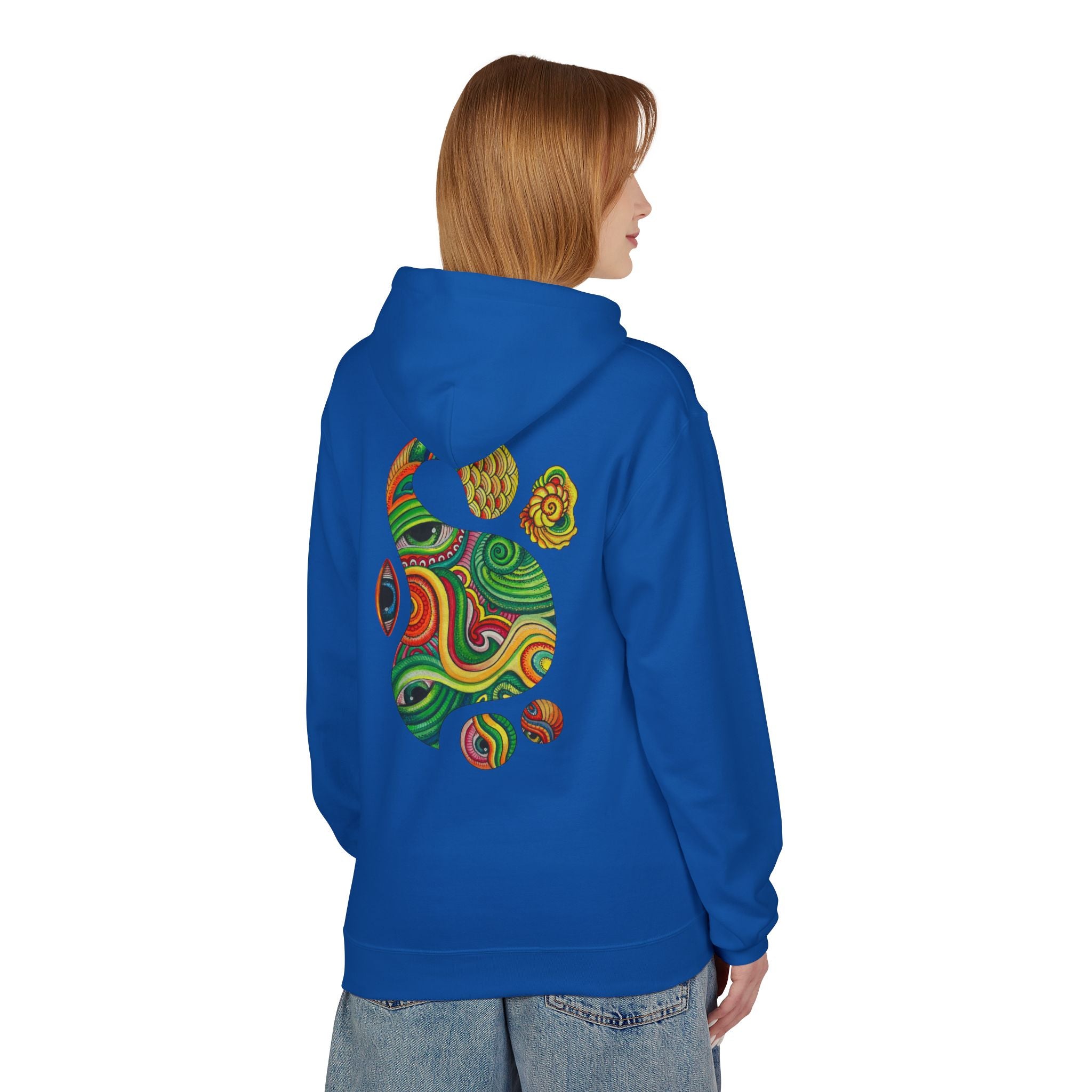 Psychedelic Swirl Hoodie — Colorful Abstract Apple Graphic #j64298