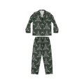 Satin Pajama Set — Green Floral Kaleidoscope Women's Sleepwear #gdc7643