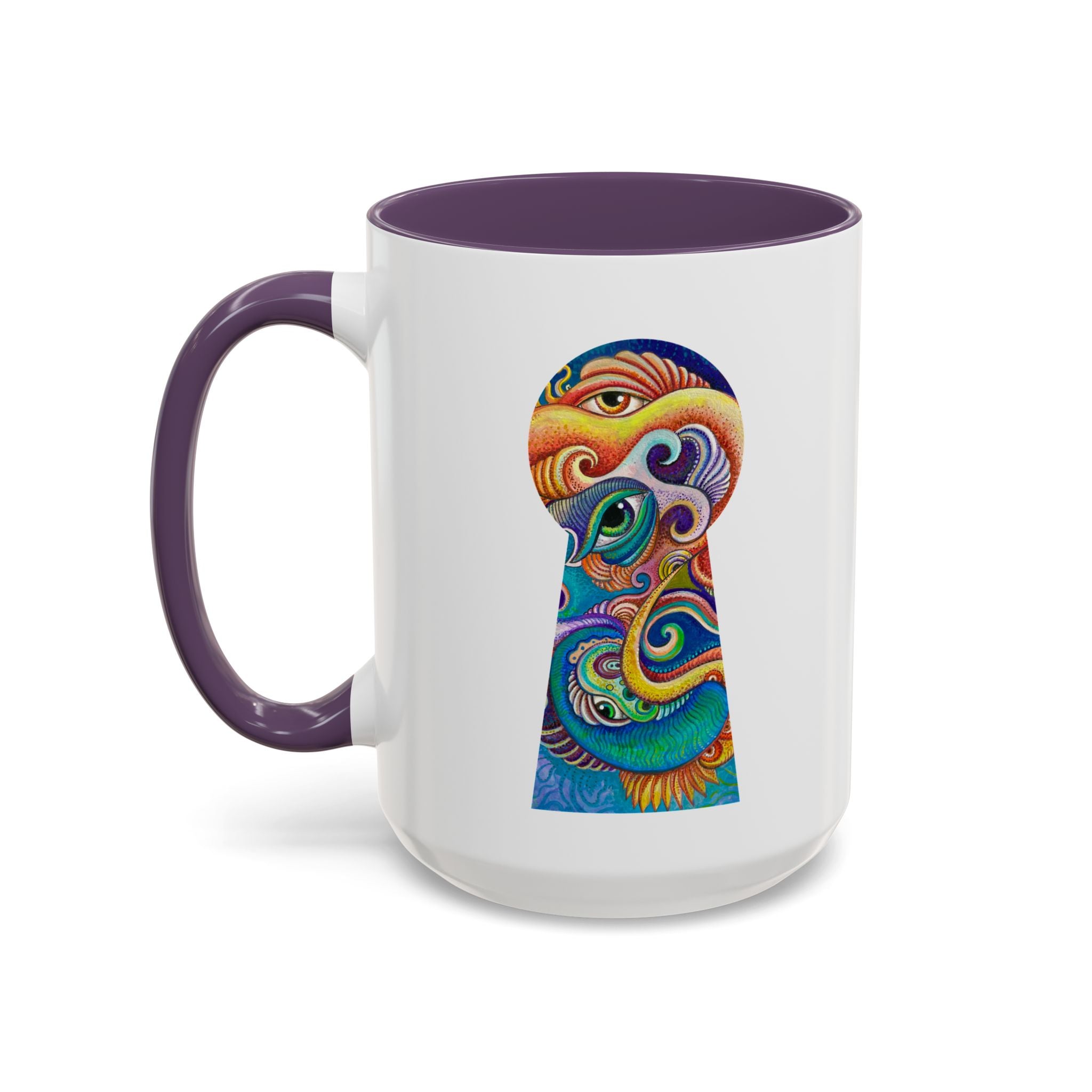 Colorful Abstract Fish Circle Mug | Accent Coffee Mug