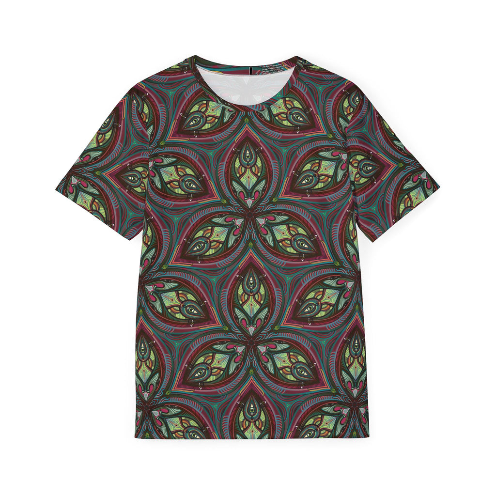 Men's Allover Print Jersey — Retro Kaleidoscope Floral Pattern #gab348