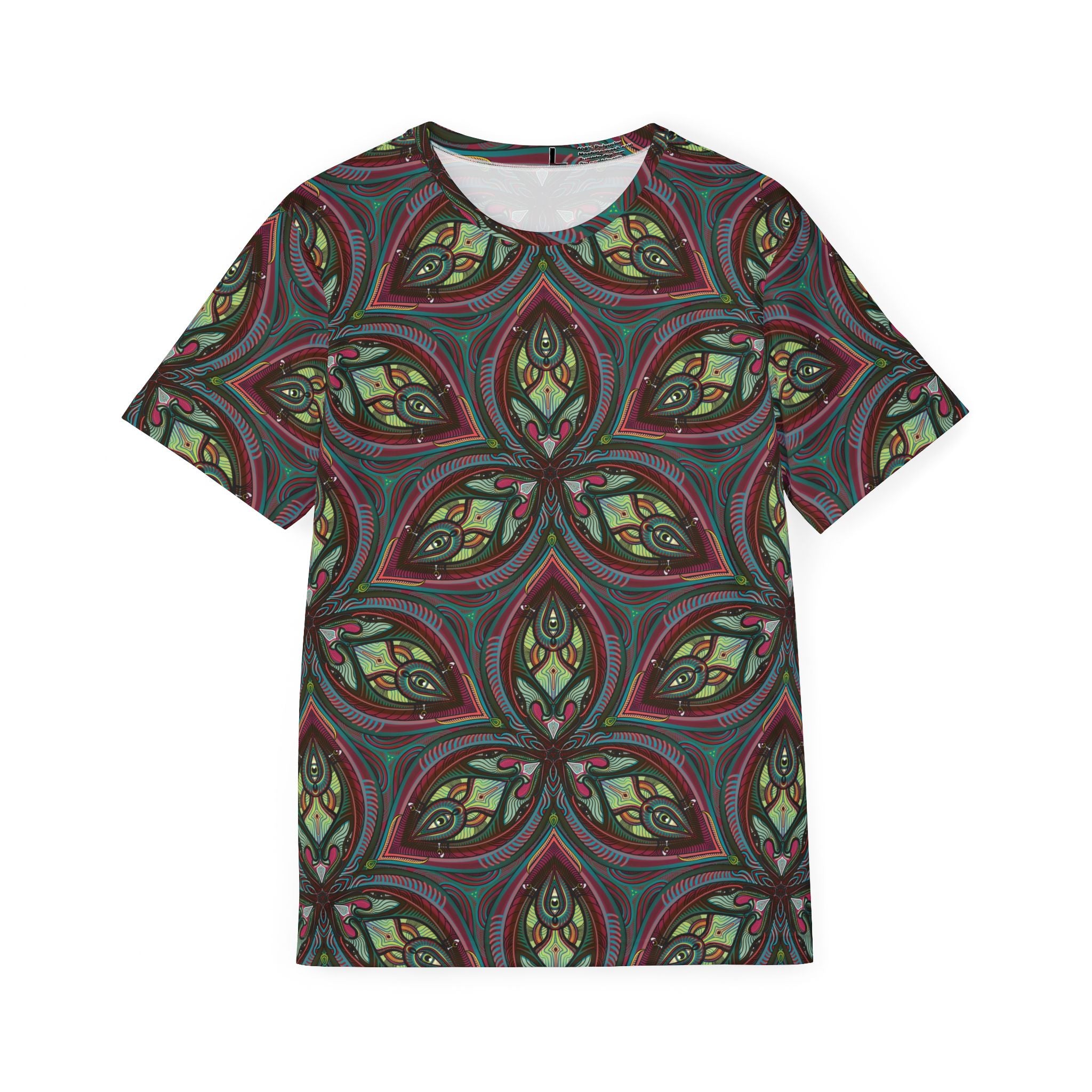 Men's Allover Print Jersey — Retro Kaleidoscope Floral Pattern #gab348