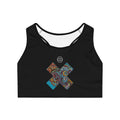 Patterned Cross Sports Bra — Colorful Swirl Activewear #h986358