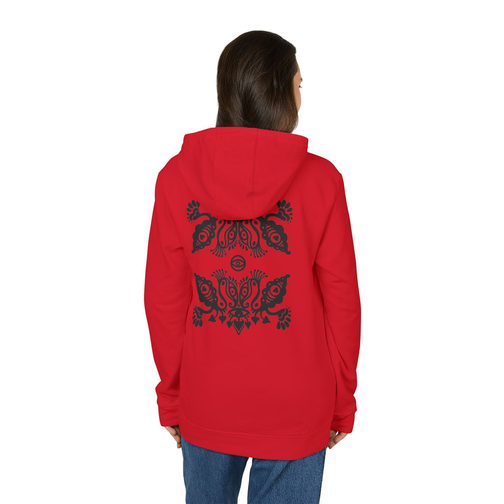 Adidas Hoodie — Ornamental Symmetry Black Graphic Zip-Up #y086467