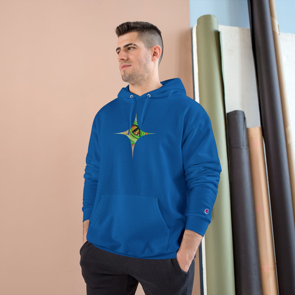 Hoodie — Psychedelic Green Eye Triangle Champion Hoodie #g86478