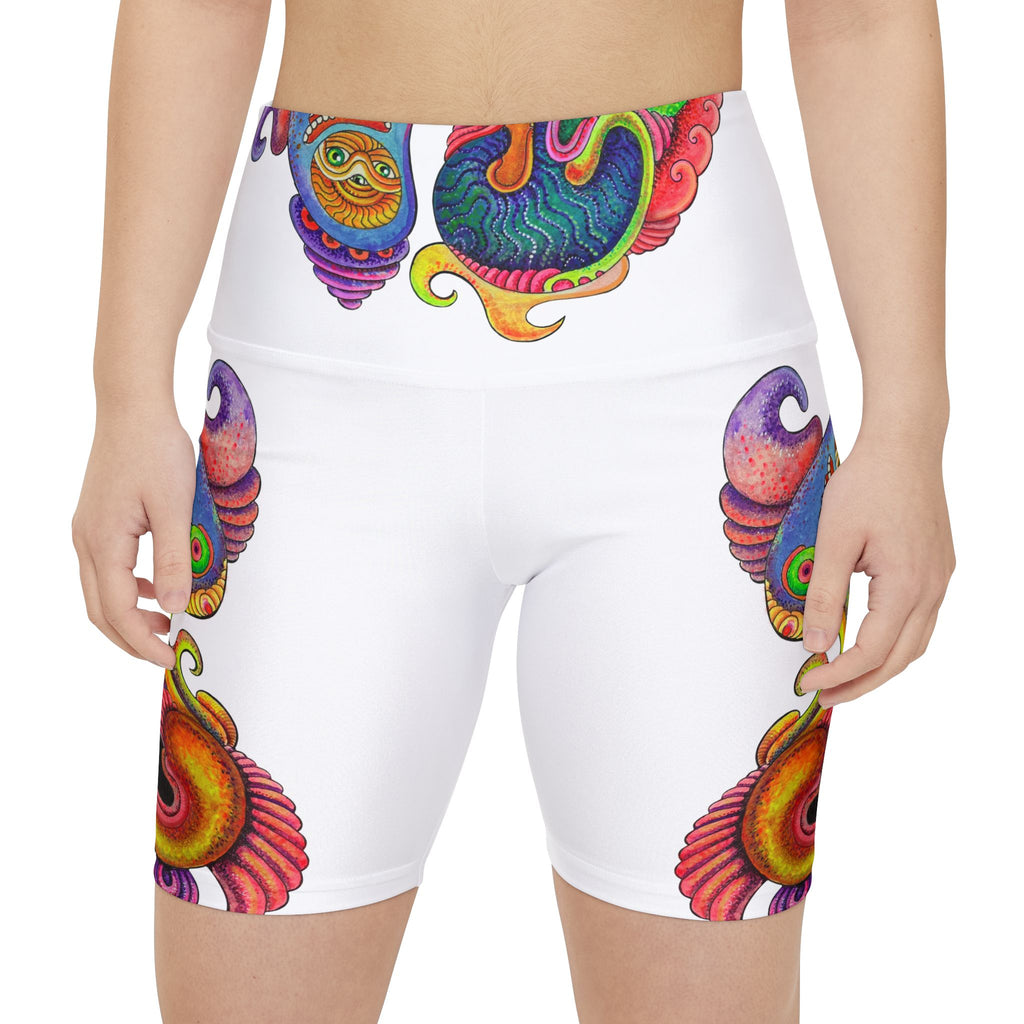 Psychedelic Paisley Women's Workout Shorts — Vibrant All-Over Print. #d87544670
