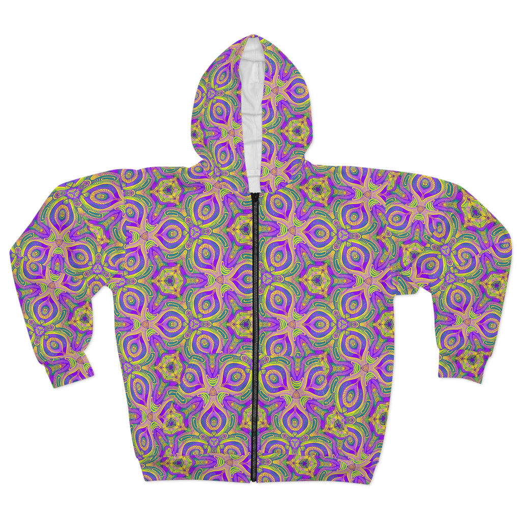 Psychedelic Kaleidoscope Zip Hoodie #f145435