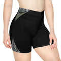 Black Paisley Accent Biker Shorts — Women's Yoga & Activewear #wa6218