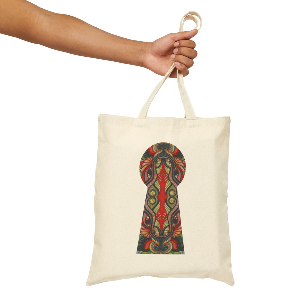 Canvas Tote — Tribal Keyhole & Triangle Art Print #r24687