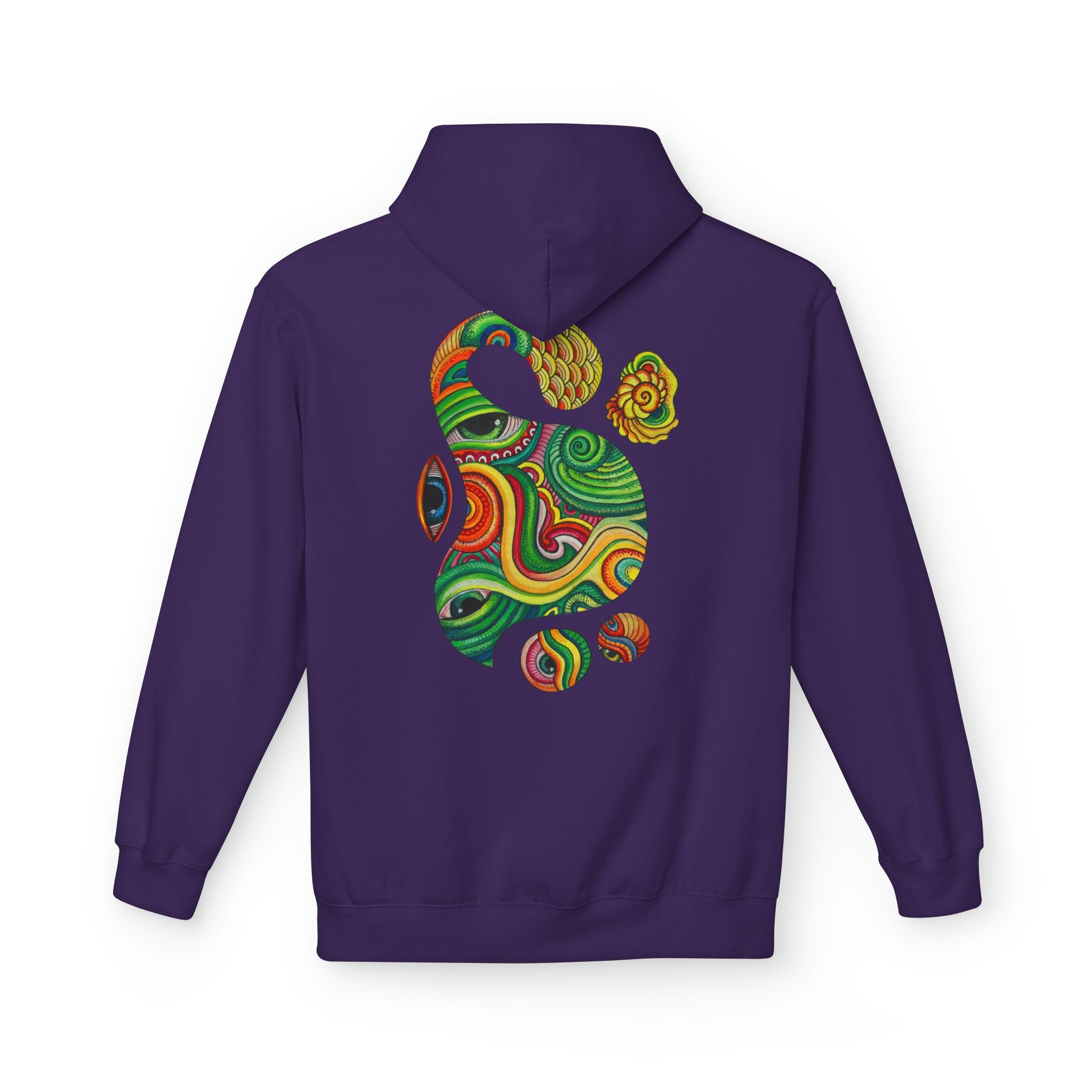 Psychedelic Swirl Hoodie — Colorful Abstract Apple Graphic #j64298