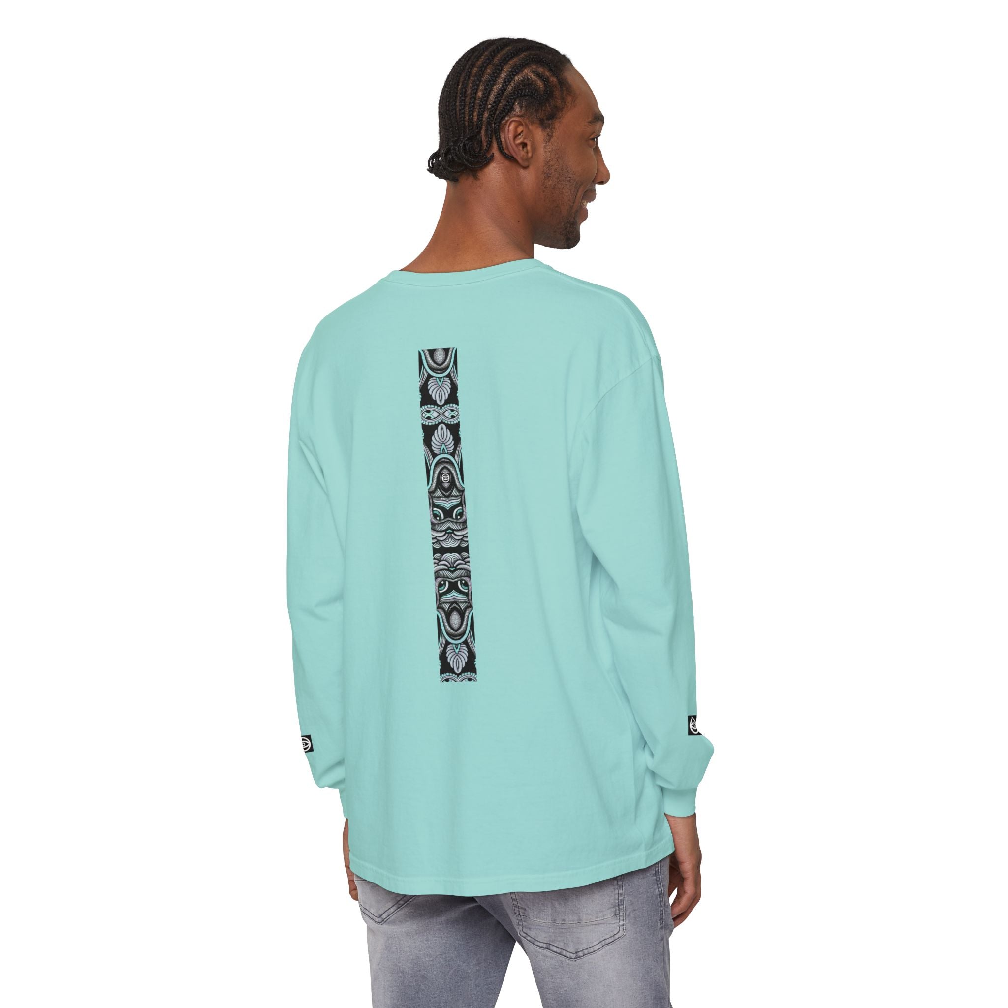 Men's/Women's Long Sleeve T-Shirt — Vertical Geometric Stripe Graphic #kjgd64258