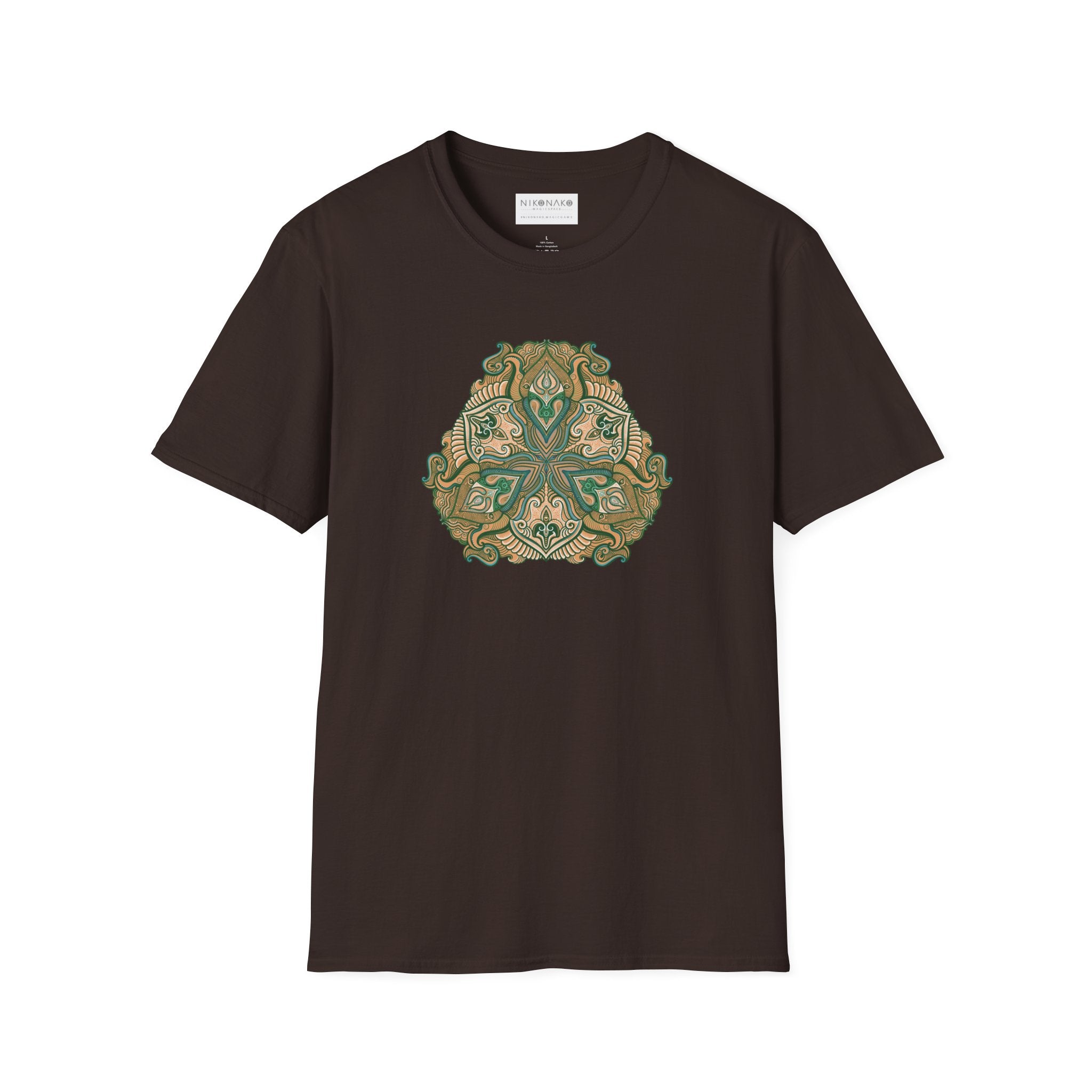 Green Celtic Knot Mandala T-Shirt | Floral Shamrock Pattern