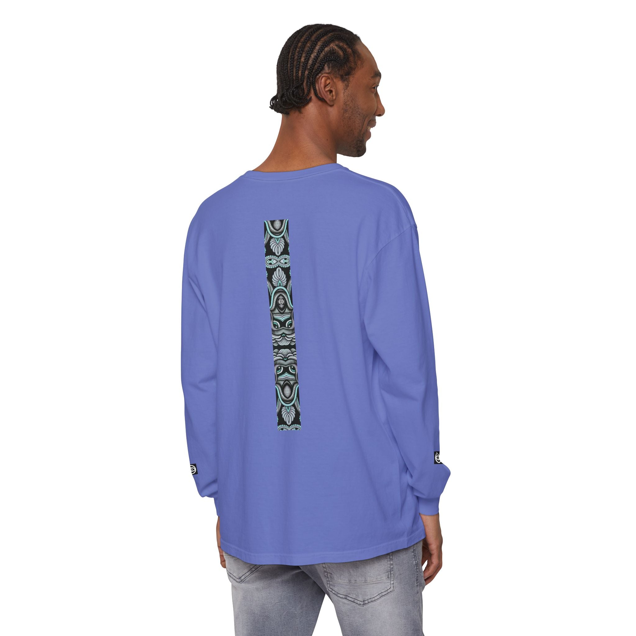 Men's/Women's Long Sleeve T-Shirt — Vertical Geometric Stripe Graphic #kjgd64258