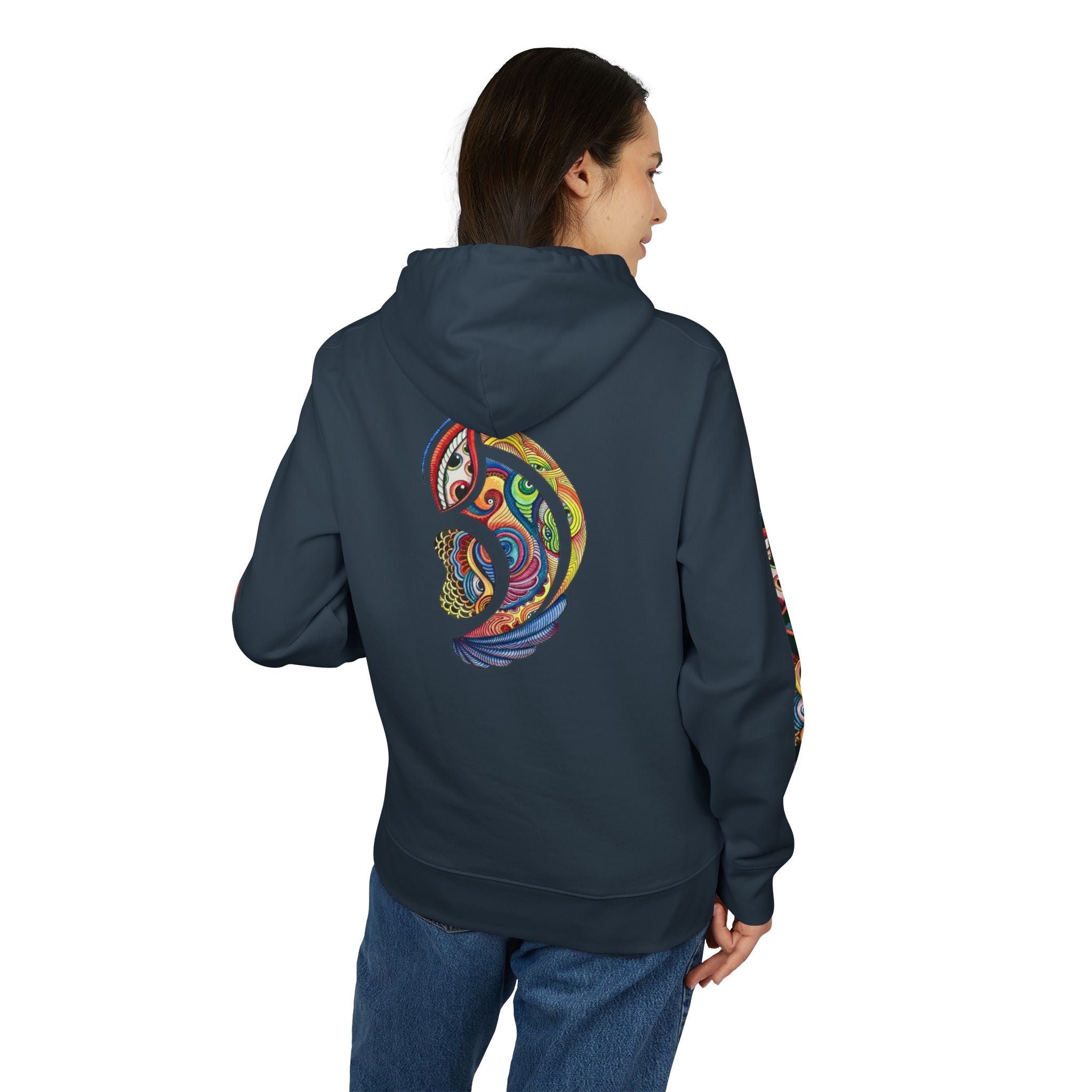 Graphic Hoodie — Colorful Psychedelic Lip & Swirl Design #h4334
