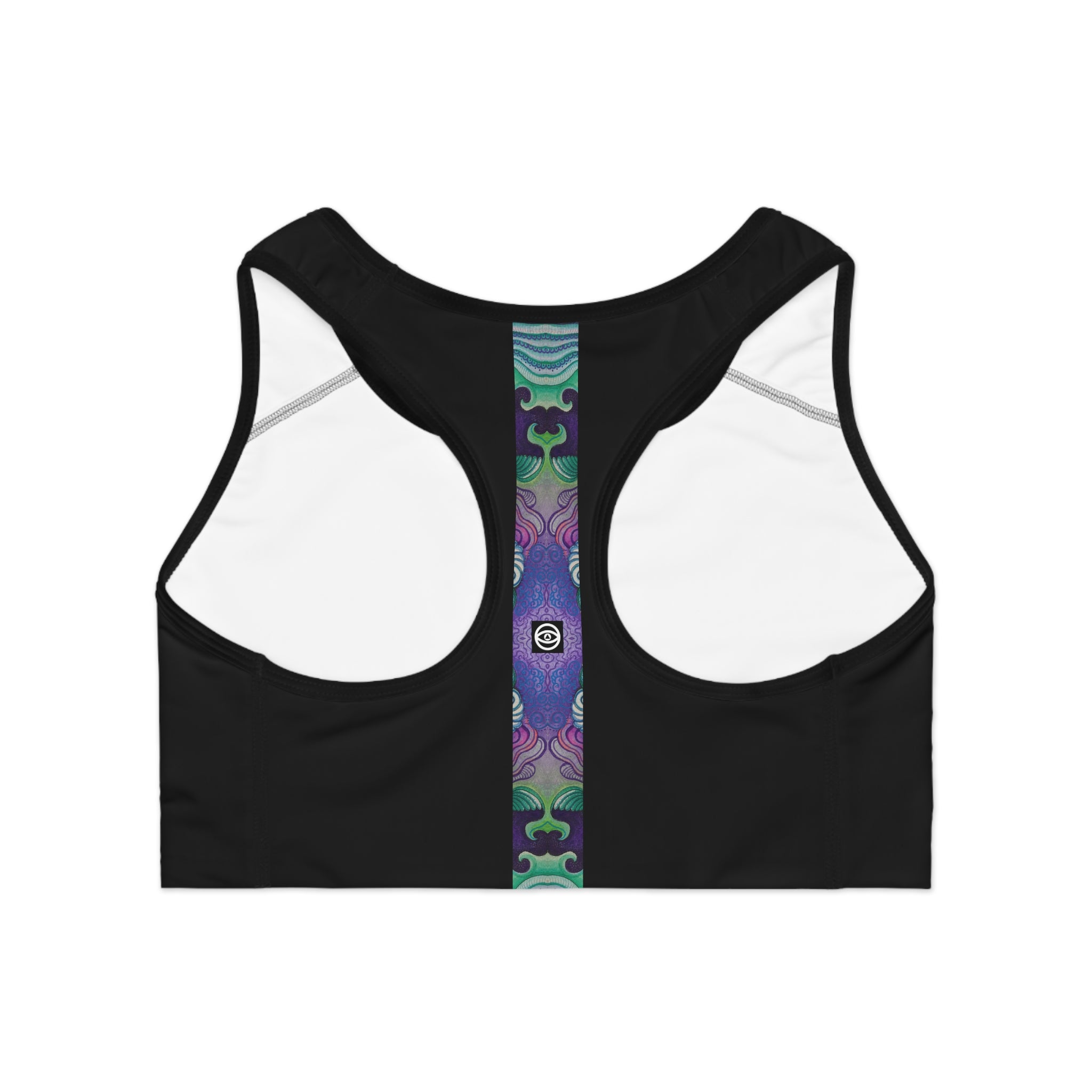 Sports Bra — Vertical Psychedelic Wave Print #u98639
