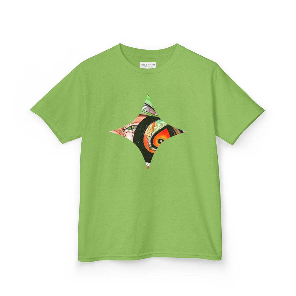 Abstract Eye Pattern Kids Tee | Geometric Star & Triangle Art