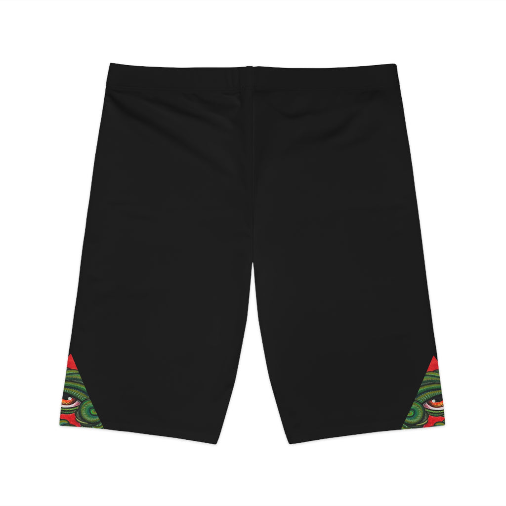 Women's Bike Shorts with Subtle Floral Triangle Accent #s118764