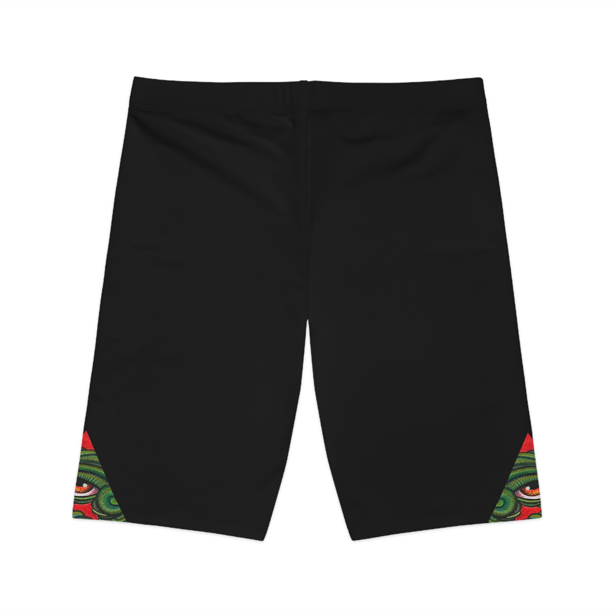 Women's Bike Shorts with Subtle Floral Triangle Accent #s118764