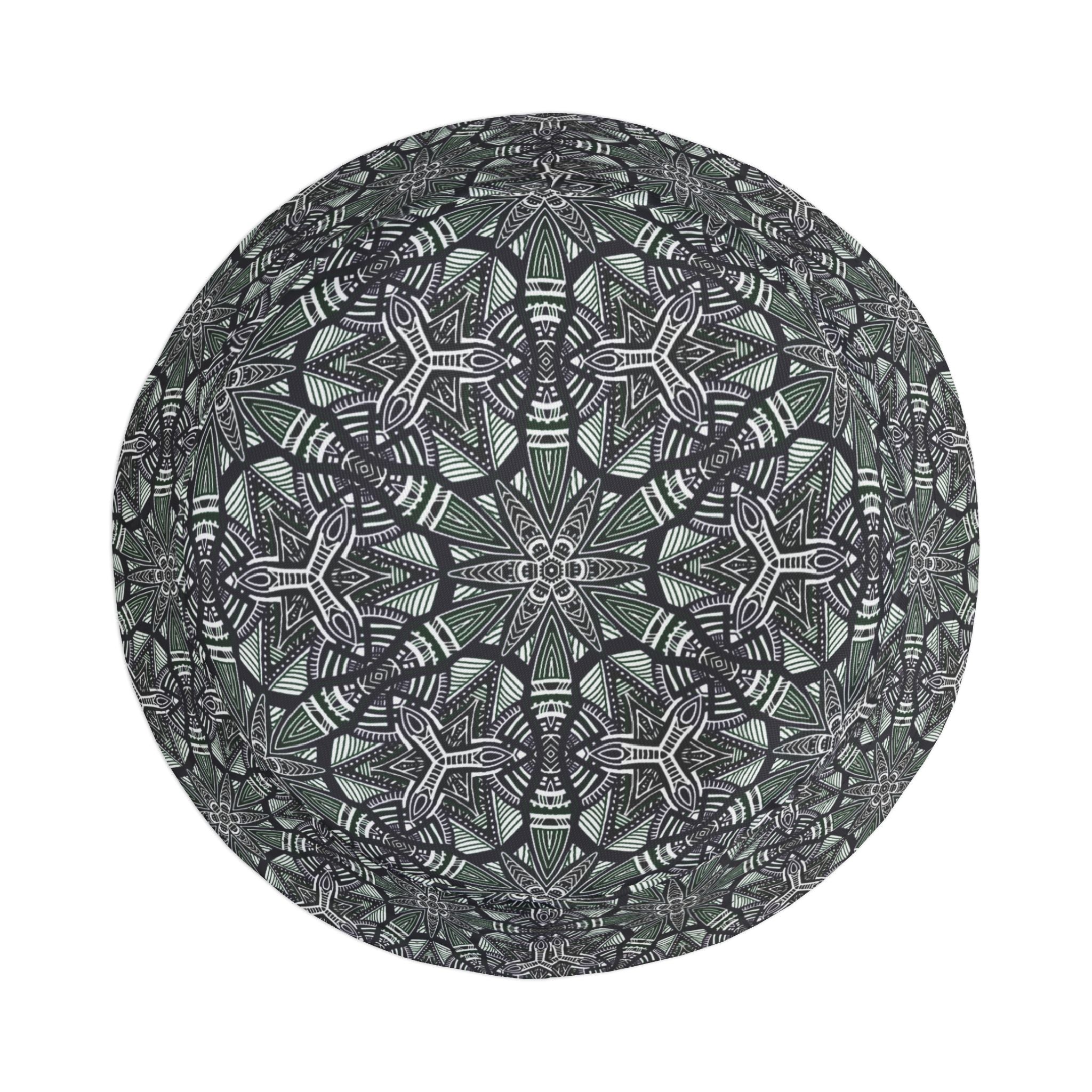 Kaleidoscope Tile Bucket Hat — Green Geometric AOP Sun Hat #jf9754