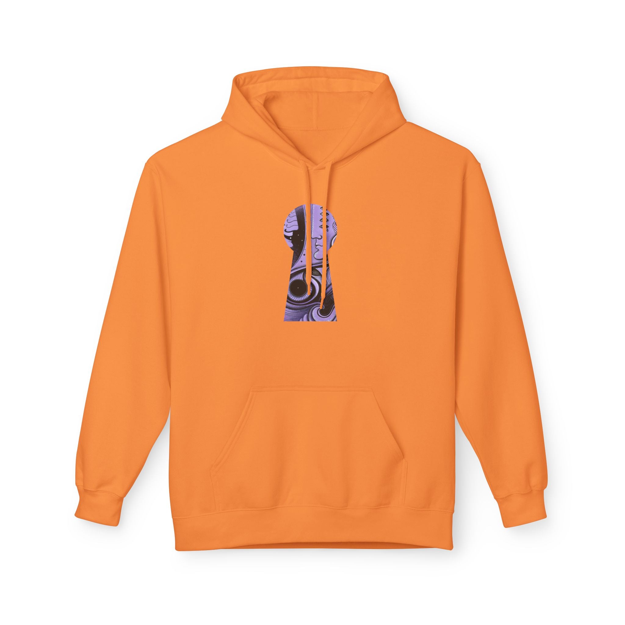 Purple Psychedelic Guitar Art Hoodie | Keyhole Front, Circular Back Design
