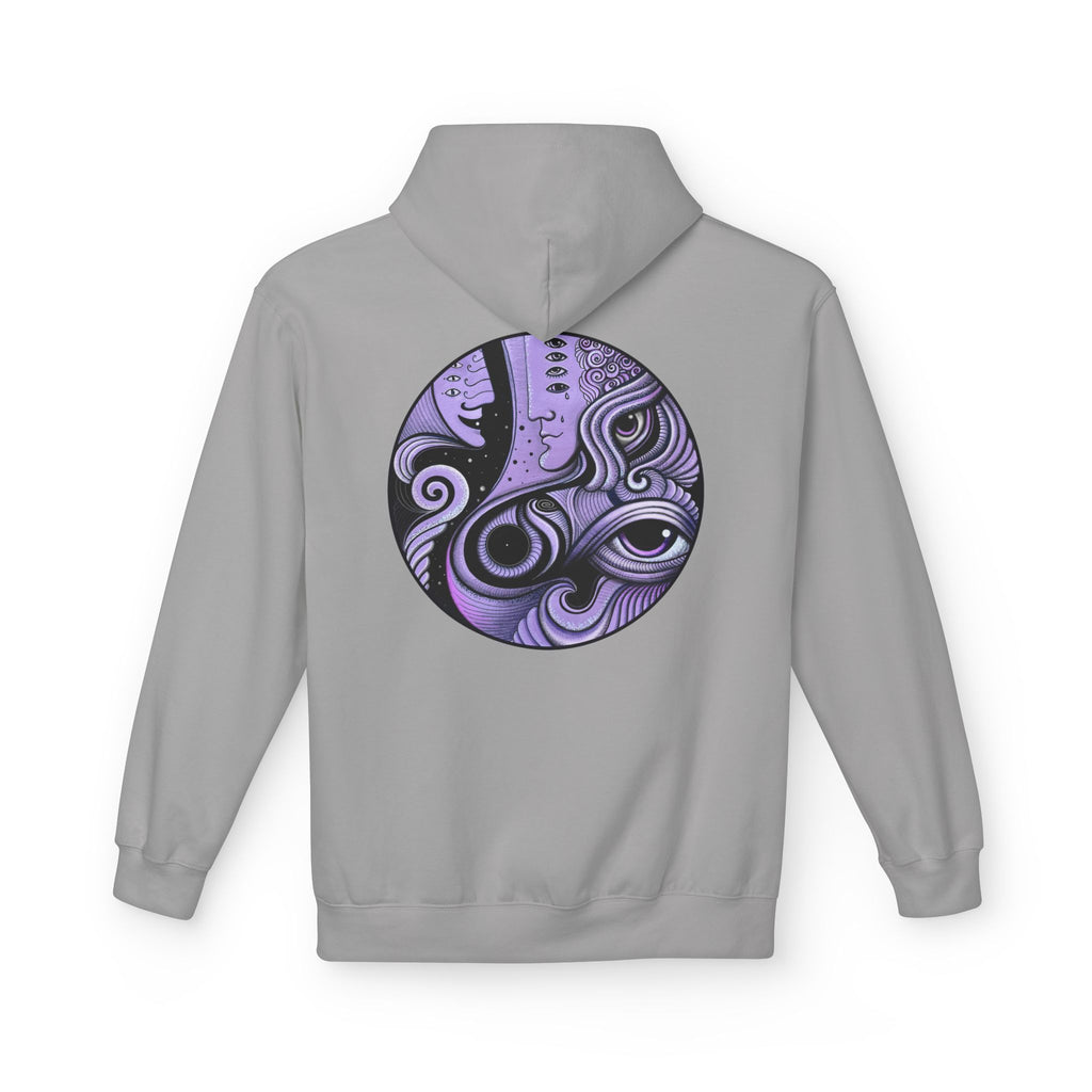 Purple Psychedelic Guitar Art Hoodie | Keyhole Front, Circular Back Design
