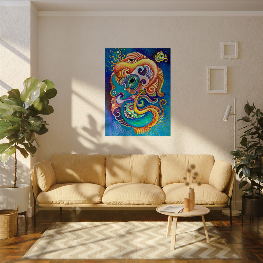 Abstract Psychedelic Watercolor Poster — Textured Matte Art Print #wp2