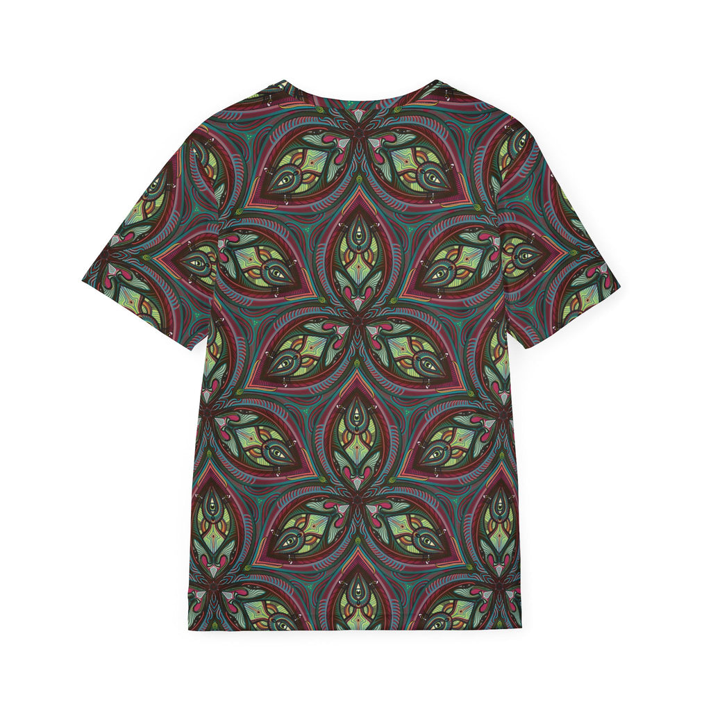 Men's Allover Print Jersey — Retro Kaleidoscope Floral Pattern #gab348