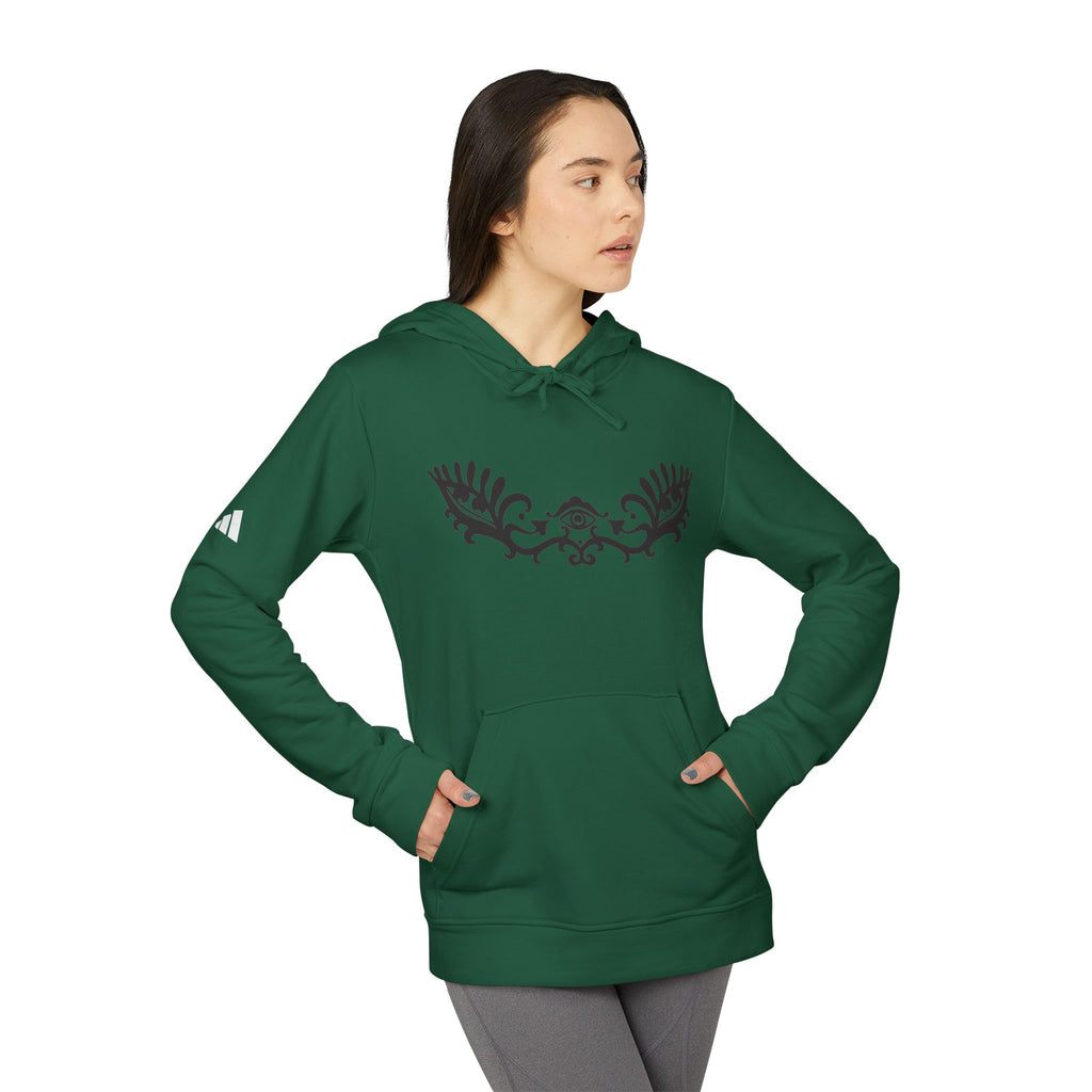 Adidas Hoodie — Ornamental Symmetry Black Graphic Zip-Up #y086467
