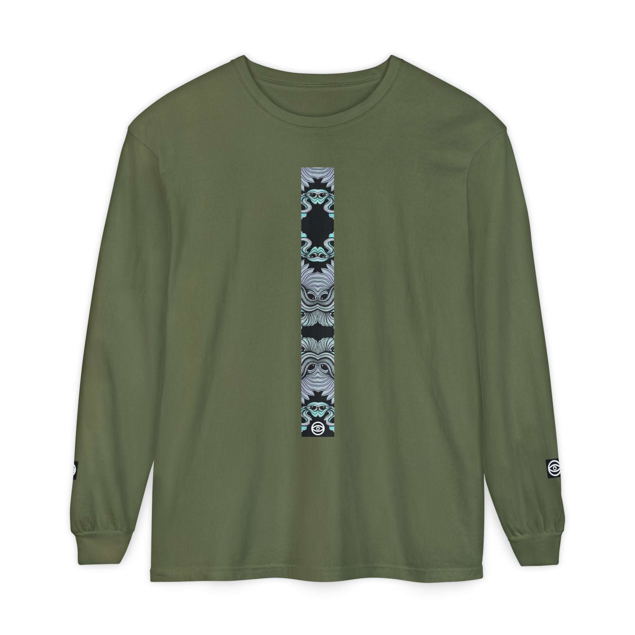 Men's/Women's Long Sleeve T-Shirt — Vertical Geometric Stripe Graphic #kjgd64258