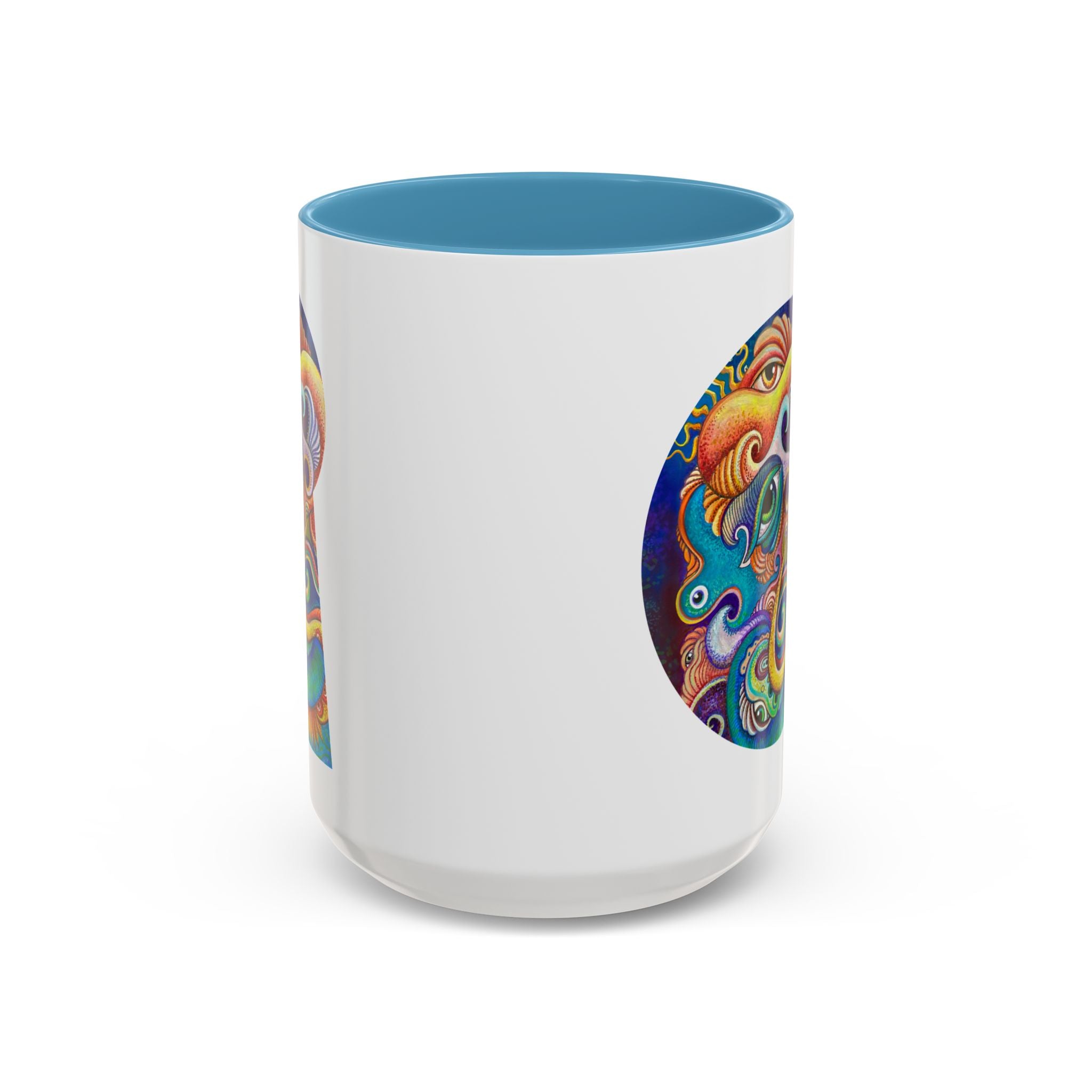 Colorful Abstract Fish Circle Mug | Accent Coffee Mug