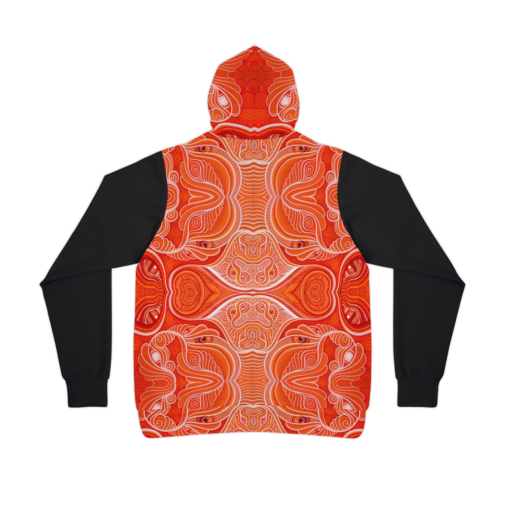Athletic Hoodie — Red Orange Psychedelic Keyhole Design #jh68943