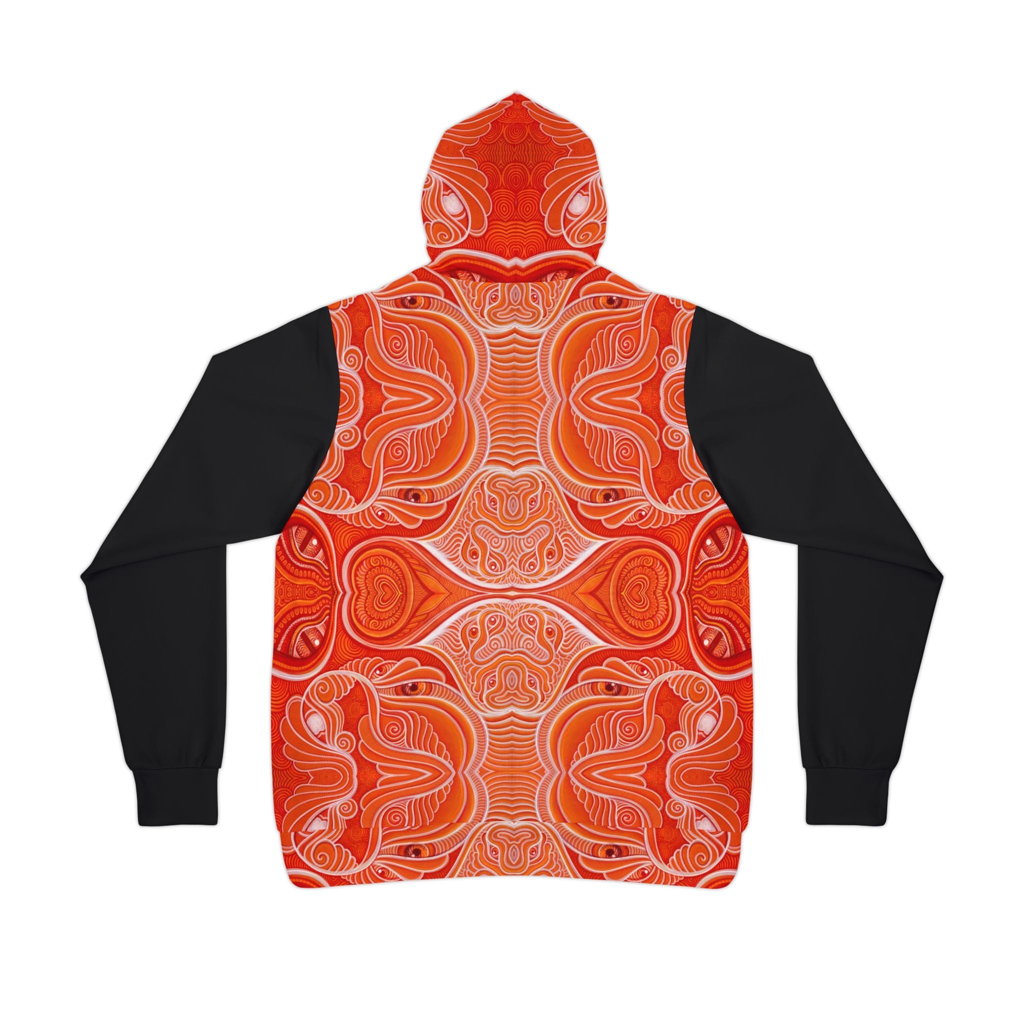 Athletic Hoodie — Red Orange Psychedelic Keyhole Design #jh68943
