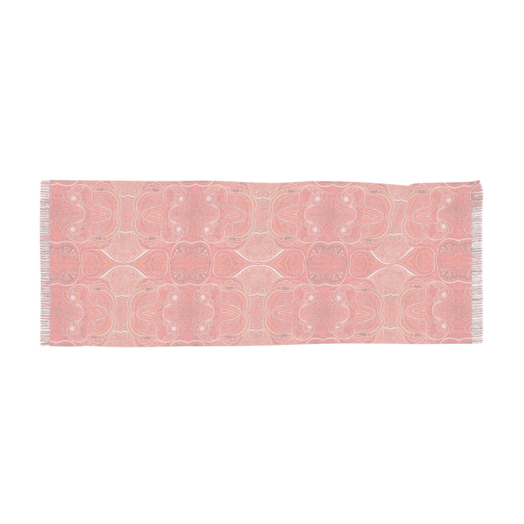 Light Scarf - Coral Orange Abstract Patterned Lightweight Scarf #g753578