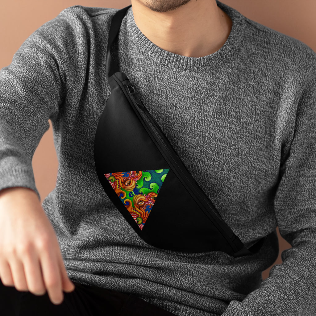 Psychedelic Triangle Fanny Pack — Colorful Retro Festival Waist Bag #fpt6754