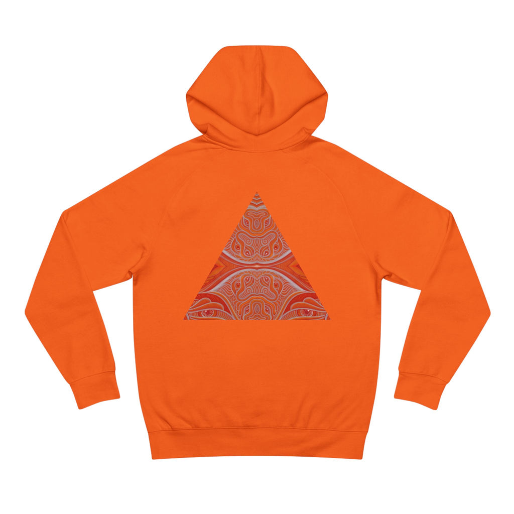 Keyhole & Diamond Pattern Hoodie — Abstract Red Paisley Graphic #yh099879