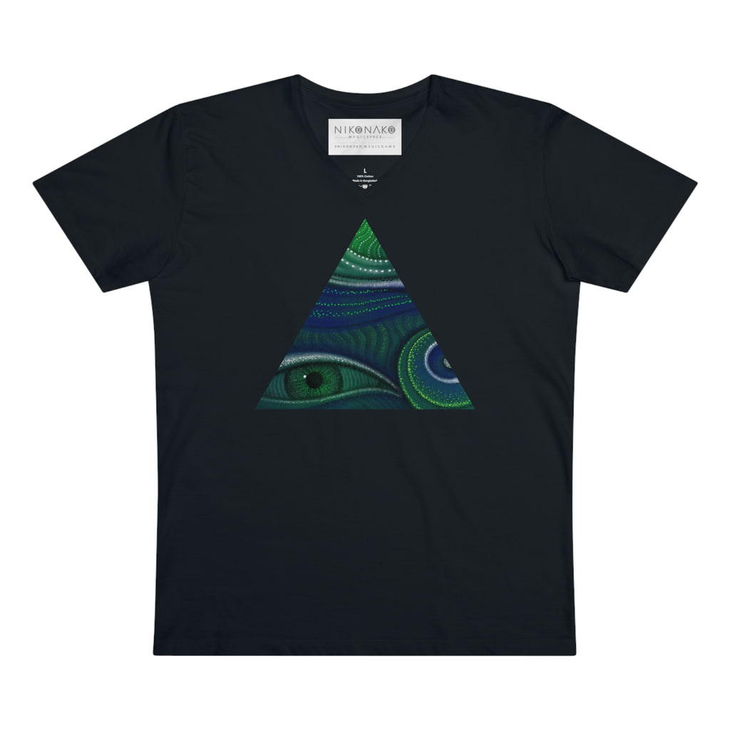 Peacock Eye Triangle V-Neck T‑Shirt #ts3