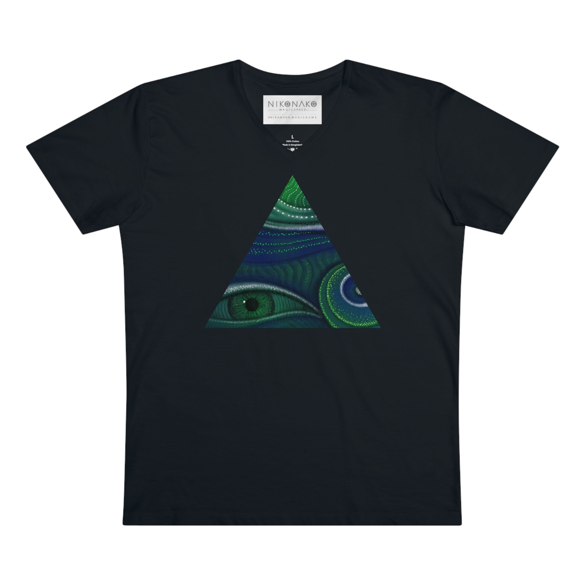 Peacock Eye Triangle V-Neck T‑Shirt #ts3