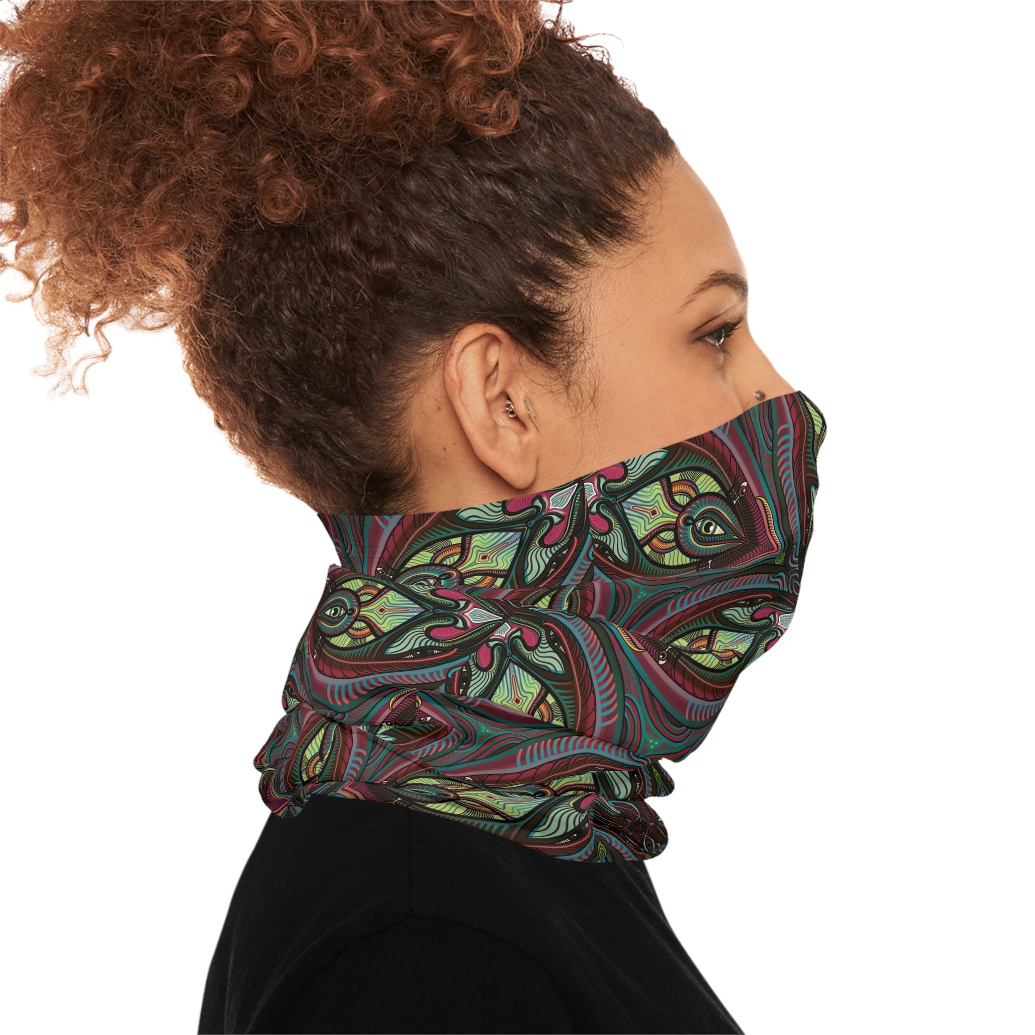 Bohemian Floral Mandala Neck Gaiter — Lightweight Patterned Face Scarf #fg8750