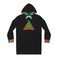 Women's Hoodie Dress — Psychedelic Triangle Floral Print Cozy Tunic #hd5643