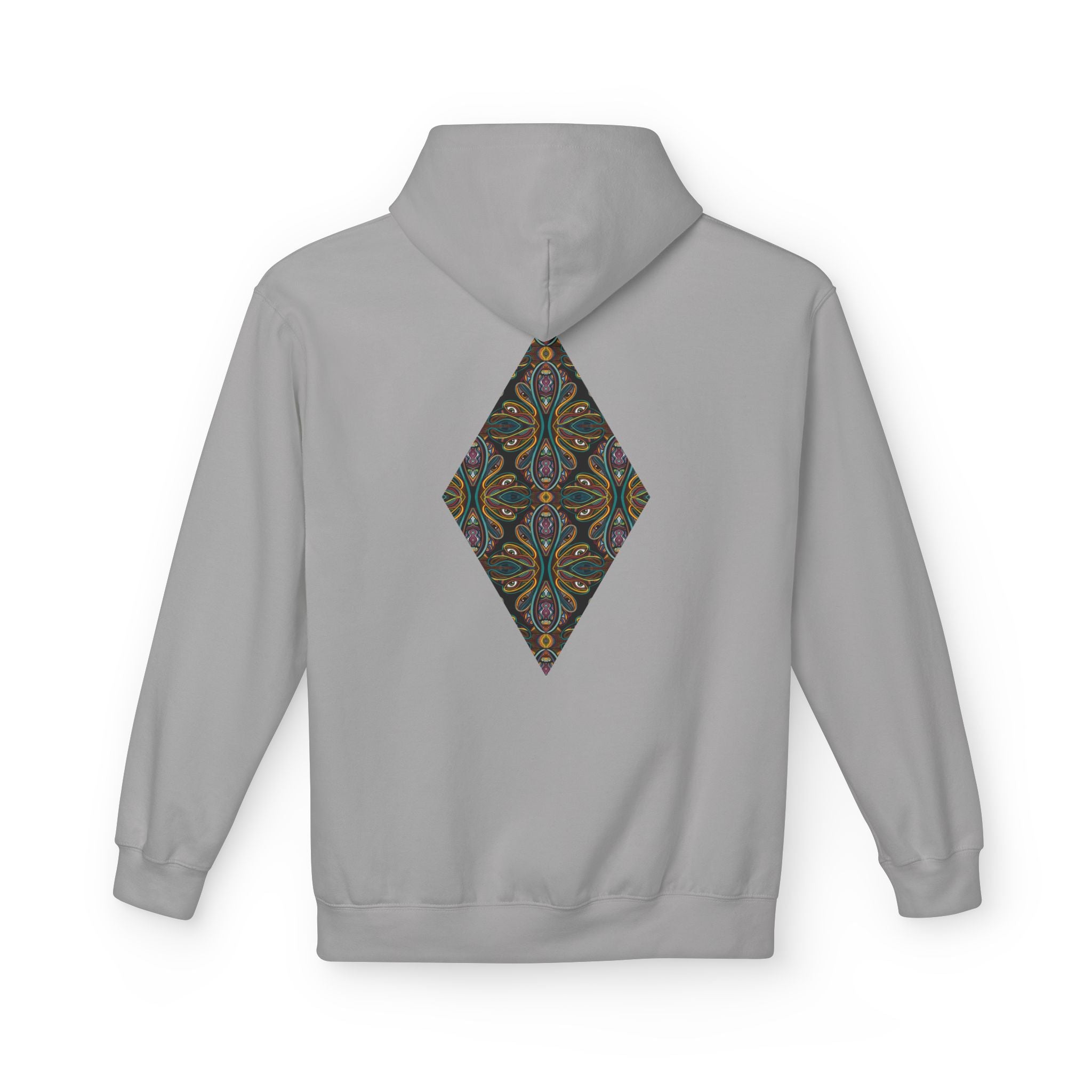 Geometric Mosaic Triangle Hoodie — Decorative Pattern Pullover #i865678